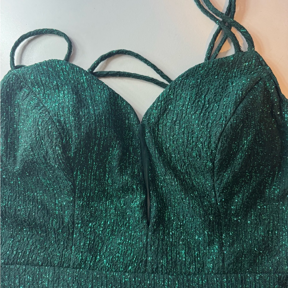 Green Glittery Strappy Top